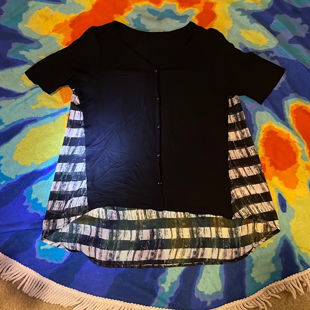 Black mesh detail top
